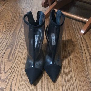 Never worn Steve Madden plexi t-strap bootie